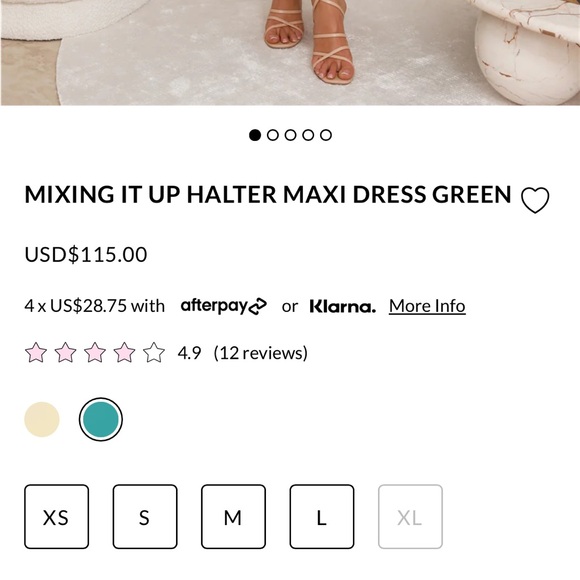 NWT Hello Molly MIXING IT UP HALTER MAXI DRESS GREEN - Picture 6 of 7